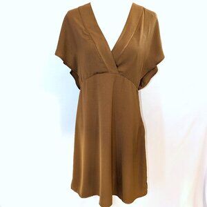 VILA | Camel Brown Short Sleeve Vijahula Mini Dress	| Size EU 40 (US 8)